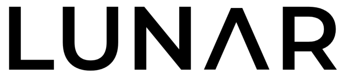 Black 'LUNAR' logo on a white background